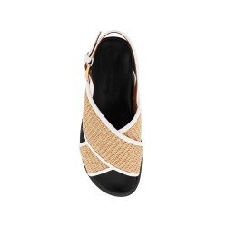 leather and raffia fussbett sandals