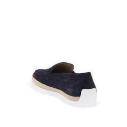 suede slip-on with rafia insert