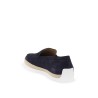 suede slip-on with rafia insert