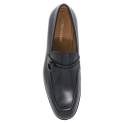 smooth leather loafers with gancini