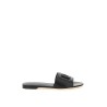 leather slides with cut-out logo