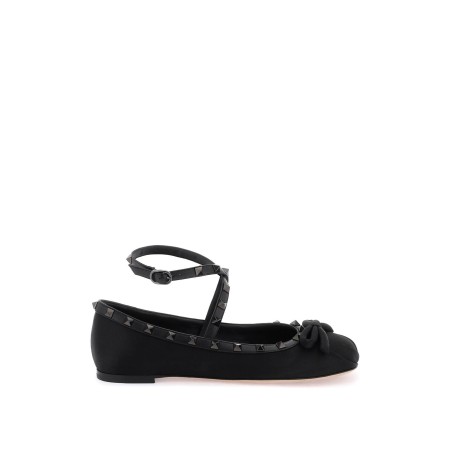 silk rockstud ballet flats