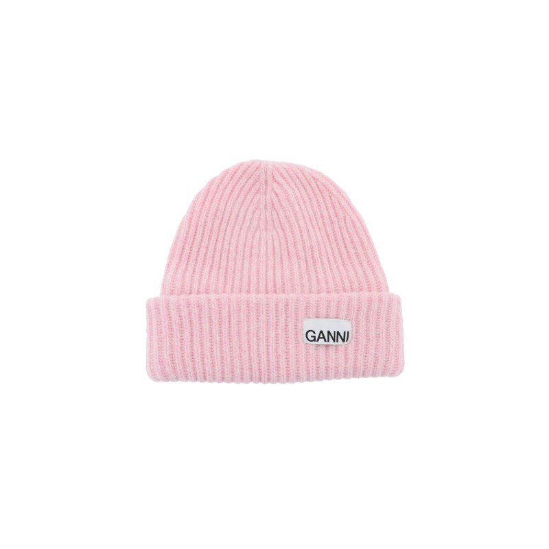 beanie hat with logo patch