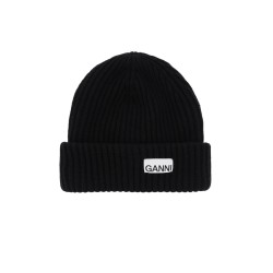 beanie hat with logo patch