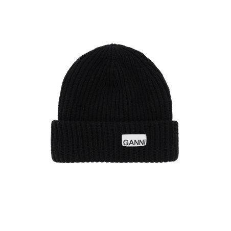 beanie hat with logo patch