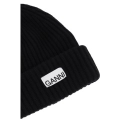 beanie hat with logo patch