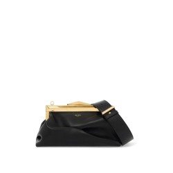 leather diamond frame clutch