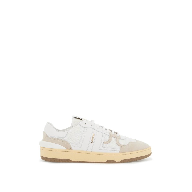 "mesh and leather clay sneakers with