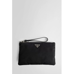 re-nylon and saffiano leather pouch