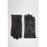 intrecciato leather gloves