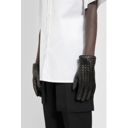 intrecciato leather gloves