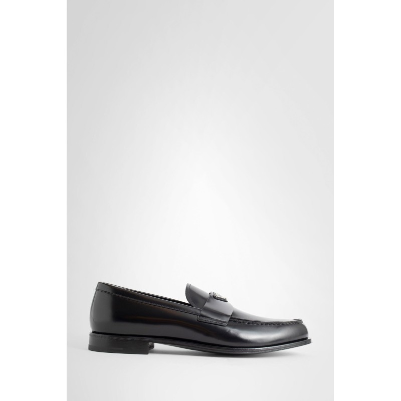 brushed leather loafers