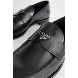 brushed leather loafers