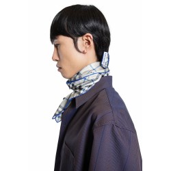 check silk scarf