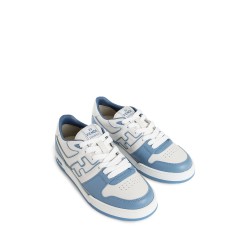 match leather low-top sneakers