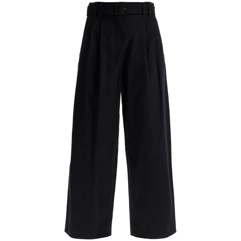 wide gabardine trousers with