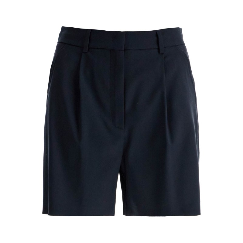 flared lightweight wool shorts