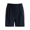 flared lightweight wool shorts