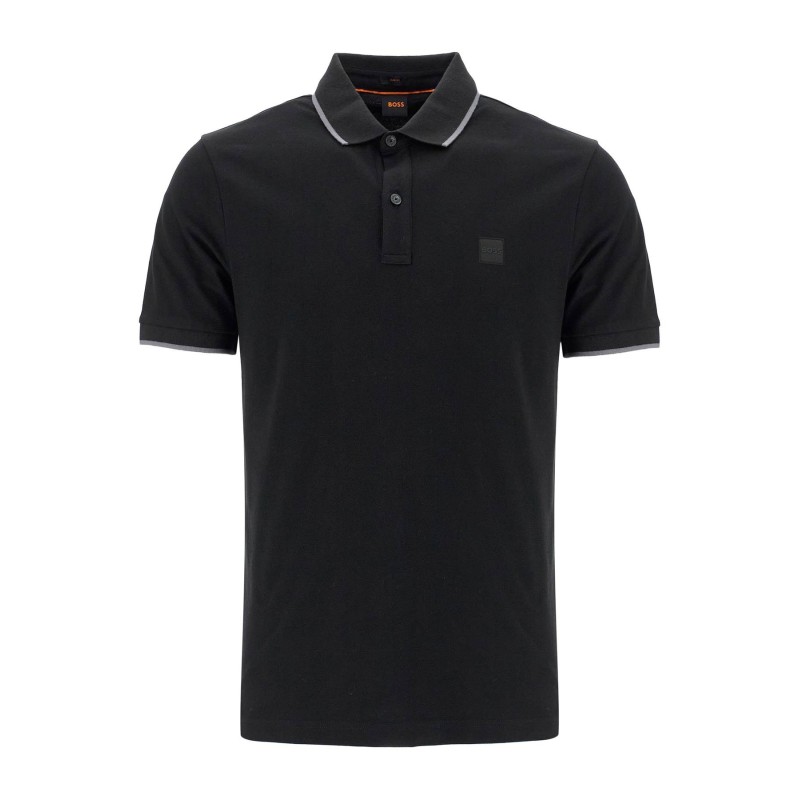 slim fit piqué polo shirt with tipped