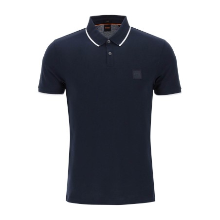 slim fit piqué polo shirt with tipped