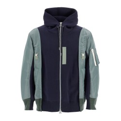 hybrid sweatshirt with zip and hood