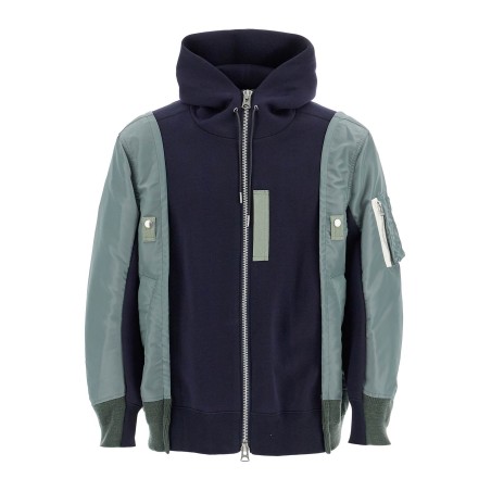 hybrid sweatshirt with zip and hood