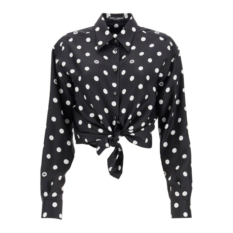 silk polka dot print blouse