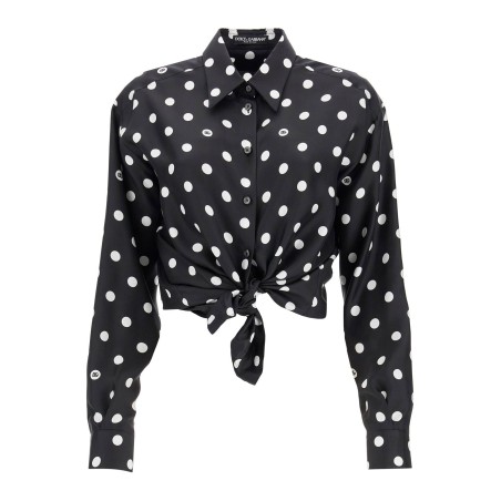 silk polka dot print blouse