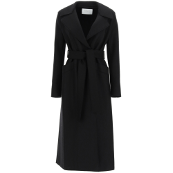 long coat in pressed wool