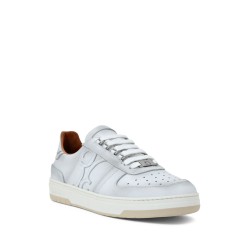 Logo-patch leather sneakers