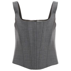 stretch wool corset top with nine words