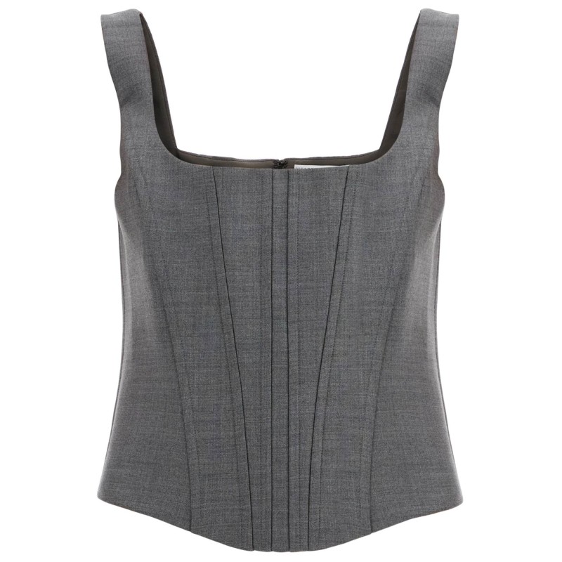 stretch wool corset top with nine words