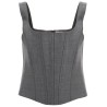 stretch wool corset top with nine words