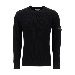 ribbed wool crewneck sweater