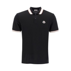 striped polo shirt with detailed accents