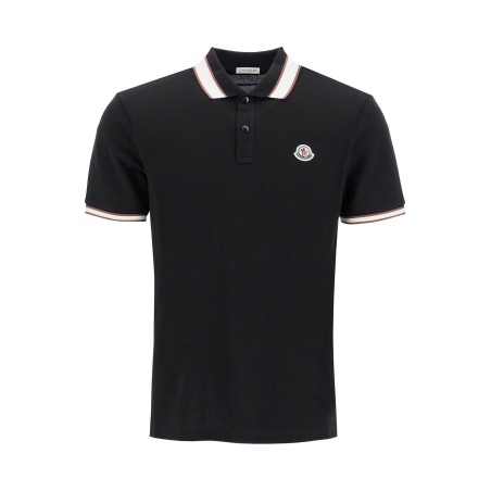 striped polo shirt with detailed accents