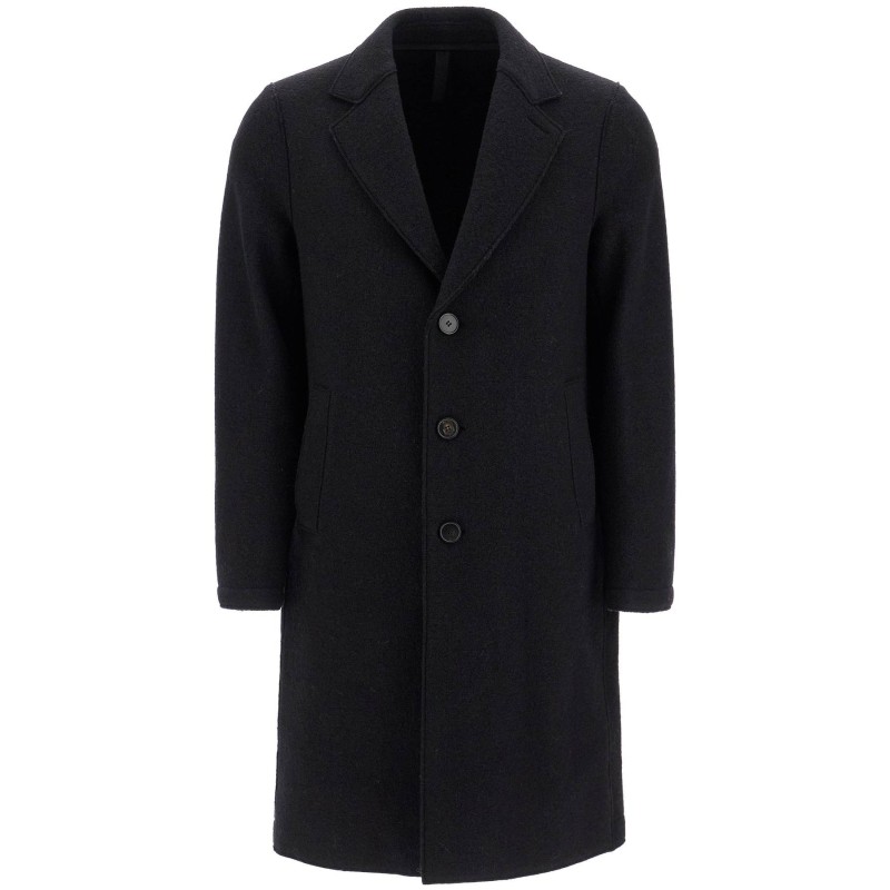 single-breasted wool coat in boiled