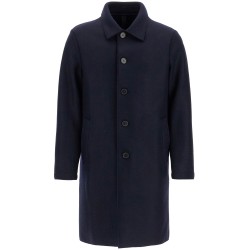 single-breasted pressed wool coat