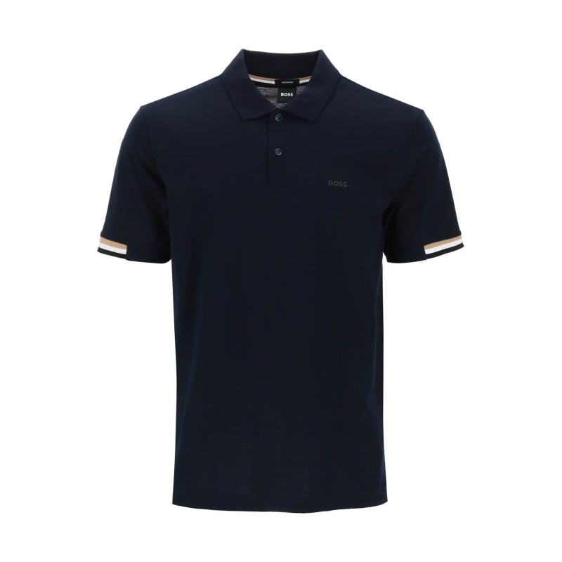 parlay polo shirt with stripe detail