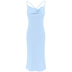 satin midi slip dress for a