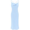 satin midi slip dress for a