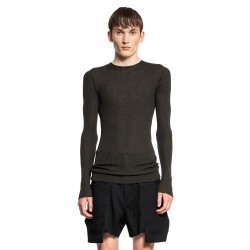 round neck in ribbed wool knit