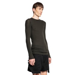 round neck in ribbed wool knit