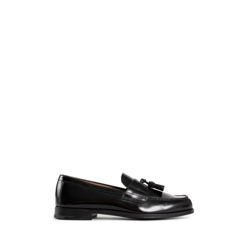 brushed leather loafers