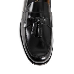 brushed leather loafers