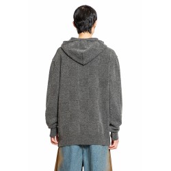 checkered stretch wool cashmere hoodie