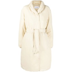 Down wrap puffer coat