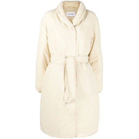 Down wrap puffer coat