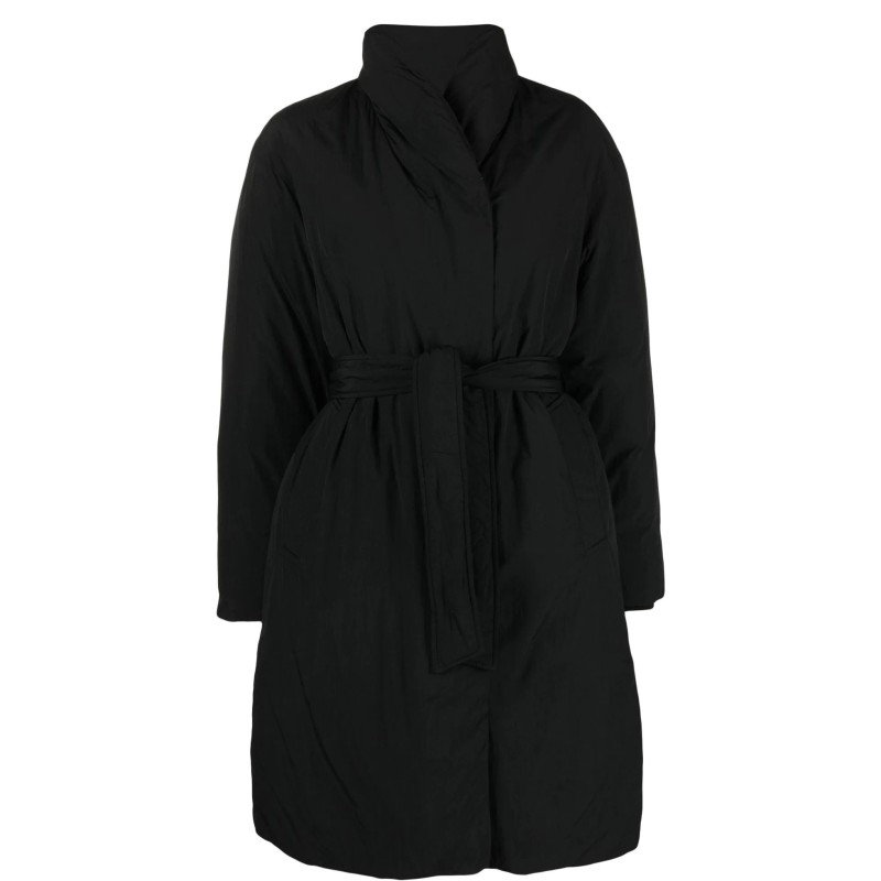 Down wrap puffer coat