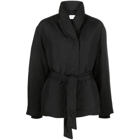 Down wrap puffer coat